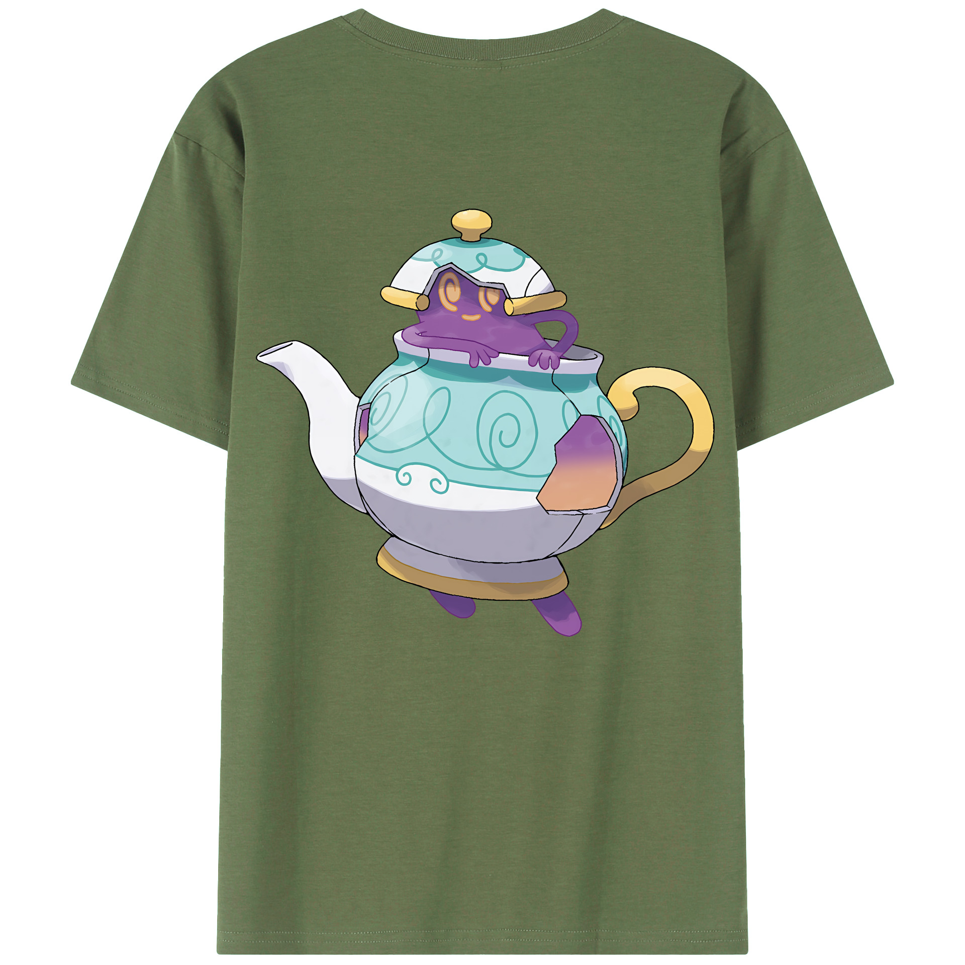 （画像用） ポケットモンスター Pokémon 綿100％ メンズ半袖Tシャツ（バックプリント） 通気性